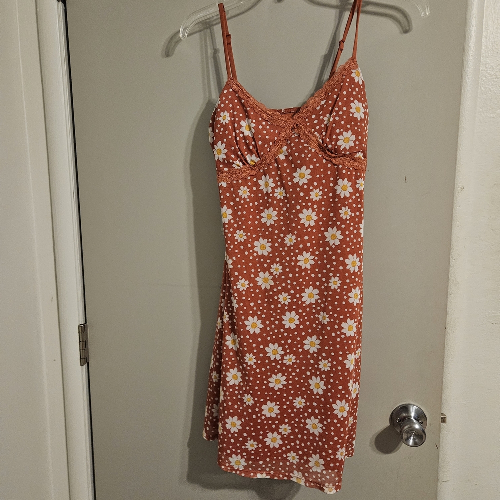 No Boundaries Orange Floral Mini Dress